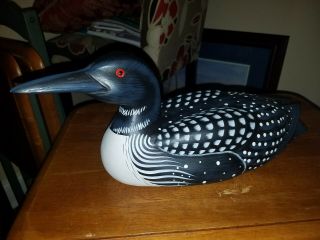 Adk Loon Adirondack Hand Painted Antique Wooden Loon