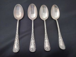4 Tea Spoons 1900 Vernon R S Mfg Co Silver Plate Flatware