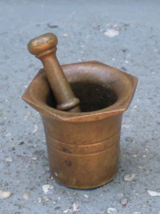 Vintage Miniature Apothecary Brass Mortar & Pestle 2