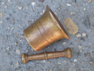 Vintage Miniature Apothecary Brass Mortar & Pestle 4