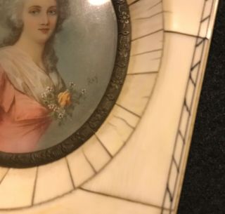 Signed Antique Miniature Portraits of Josephine & De Lamballe 8