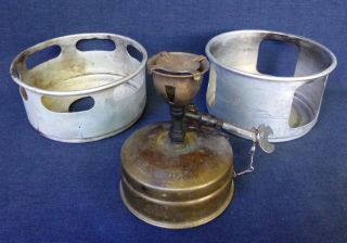 Vintage Svea 123 Camping Stove With Cookware Wind Screen