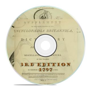 1797 Encyclopedia Britannica,  3rd Edition Dvd Antique Reference Book In Pdf