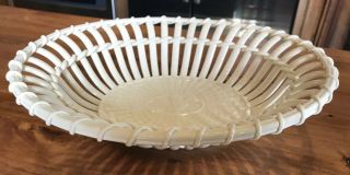 Antique Wedgwood Queen’s Ware Twig Reticulated Fruit Basket Bowl