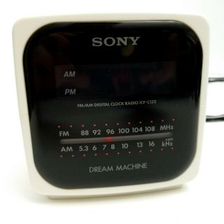 Sony Dream Machine Icf - C122 Am/fm Alarm Clock Radio Battery Back Up Vintage