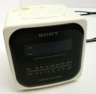 SONY Dream Machine ICF - C122 AM/FM Alarm Clock Radio Battery Back Up Vintage 2
