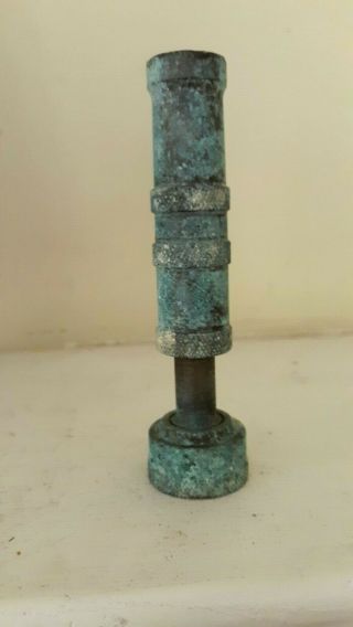 Antique Old solid brass garden water hose small attachment spray nozzle 3