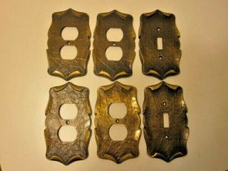 Vintage Metal Ornate 2 Light Switch And 4 Resept.  Plate Cover D - 229 478 & Screws