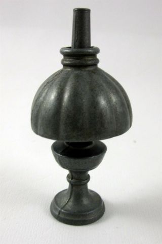 Vintage Miniature Pewter Oil Lamp With Shade Made In England