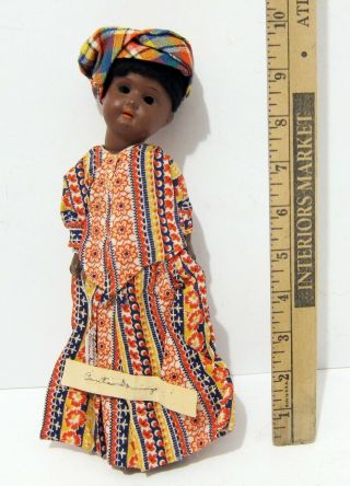 Vintage Santo Domingo Girl Doll - Handmade Clothing Heubach Koppelsdorf Head