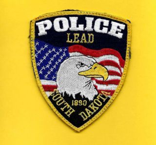 South Dakota - Lead Police Department - Bald Eagle/ Flag - Looking