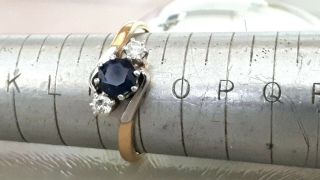 Rare Antique 18ct Gold & Platinum Diamond Sapphire Ring / 3.  1 Grams