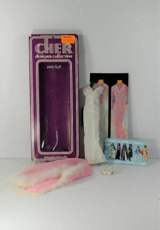 Vintage Mego Cher Bob Mackie Pink Fluff Outfit