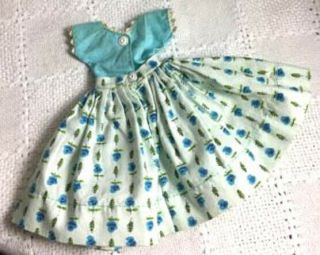 Vintage Vogue Jill Doll Blue Flower Print Dress 3332 2