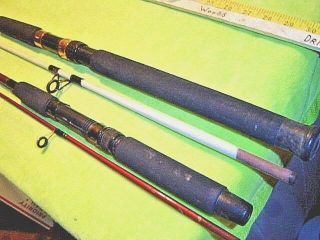 2 Vintage South Bend Spinning Fishing Rods Typhoon 7 