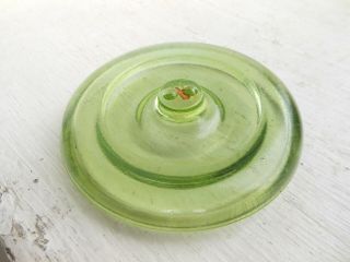 Antique Apple Green Canning Mason Fruit Jar Lid - Lightning And Other Bail Tops