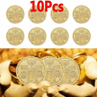 10x Gold Plated Coin 2018 King Cyrus Donald Trump Jewish Temple Jerusalem Israel