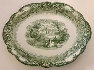 Antique Transferware Oval Platter In “virginia” - J & G Meakin England