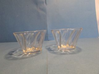 Two (2) Antique Hazel Atlas Depression Glass Custard Cups / Jell - O Molds