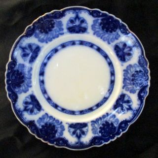 Antique Wh Grindley Baltic Flow Blue Dessert Or Pie Plate,  6 7/8”,  Con