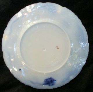 Antique WH Grindley Baltic Flow Blue Dessert or Pie Plate,  6 7/8”,  Con 2