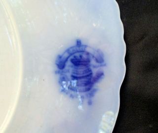 Antique WH Grindley Baltic Flow Blue Dessert or Pie Plate,  6 7/8”,  Con 3