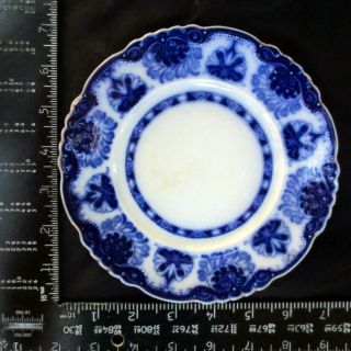 Antique WH Grindley Baltic Flow Blue Dessert or Pie Plate,  6 7/8”,  Con 5