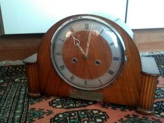 Antique Art Deco Smiths Mantel Clock Presented To H.  F Johnson For 30yr In The Po