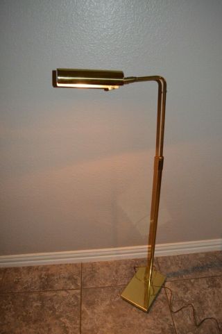 Koch & Lowy Mcm Solid Brass Adjustable,  Dimmable Floor Lamp