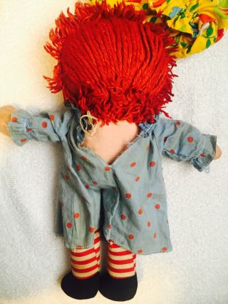 Vintage Raggedy Ann Doll Pull - string Talker Doll With A Heart Yellow 5
