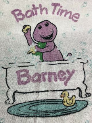 Vintage Barney Bath Time Towel Beach Purple Dinosaur 90 