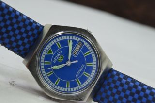 Vintage Seiko 5 Day Date 17 Jewels 6309 Movement Men ' s Wrist Watch 3