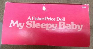 Vtg MIB 1979 Fisher Price MY SLEEPY BABY Soft Body Sleepy Eyes Baby Doll 8