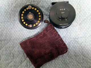 Vintage Sth 567 Fly Reel / Extra Spool / Corduroy Pouch