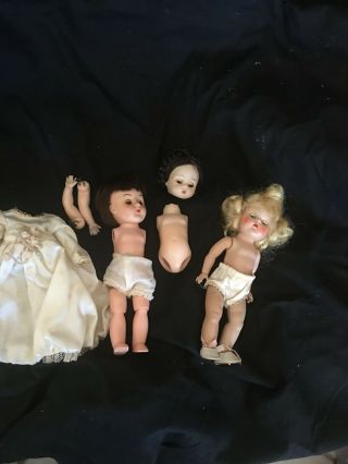 Group Of Vintage Ginny Vogue And Alex Doll Parts And Clothes For Repair