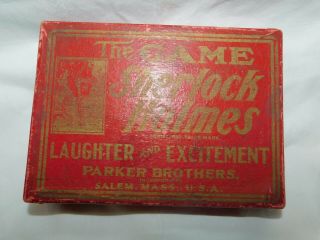 Sherlock Holmes Vintage Antique Parker Brothers 1904 Card Game