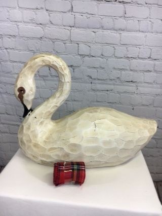 17 " Decorative Swan With Ribbon Antique White Valerie Parr Hill Qvc