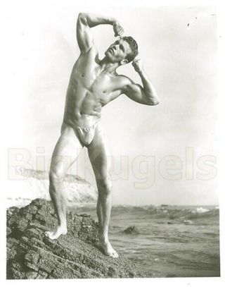 1940s Vintage Amg Male Nude Wally Schillicutt Beach Full Pouch Lean Muscle