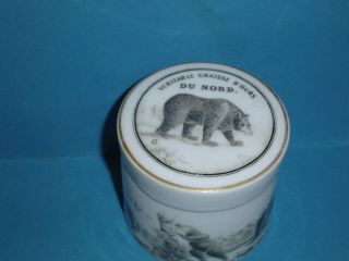 Antique Veritable Graisse D ' ours DU NORD Bear grease Jar,  pot with lid 3
