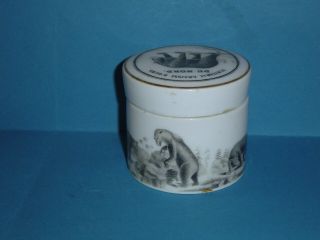 Antique Veritable Graisse D ' ours DU NORD Bear grease Jar,  pot with lid 5