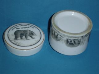 Antique Veritable Graisse D ' ours DU NORD Bear grease Jar,  pot with lid 8