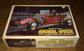 Vintage 1970 Lindberg Model Kit Modified Pickup Animal Lover Hot Rod Car Toy Ex,