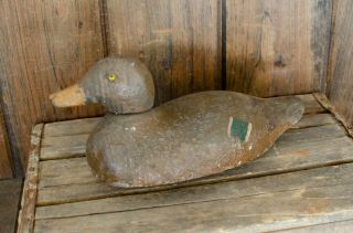 Antique Duck Decoy Primitive Folk Art Painted Wood
