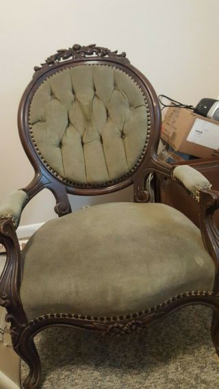 Antique Victorian Chair,  Balloon Back Gentleman 