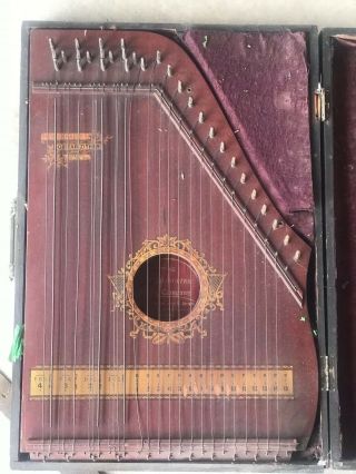 Menzenhauer Antique Guitar - Zither Patented May 29,  1894 No.  2 Model