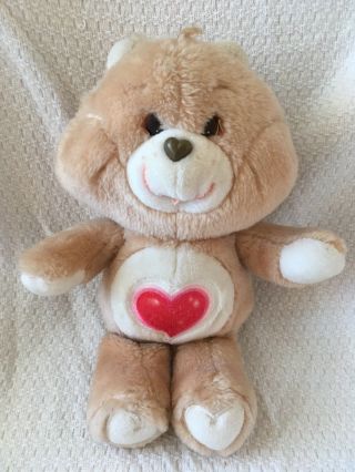Kenner 1983 Vintage Care Bears Brown Tender Heart Bear 13 " Plush Stuffed Animal