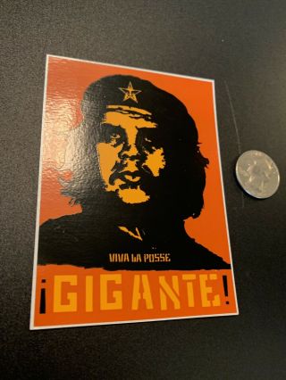 Vintage Shepard Fairey Signed Orange Che Guevara Sticker Obey Giant 3.  25 X 4.  25