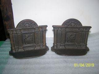 Antique Cast Iron Book Ends - Fireplace - Small Size