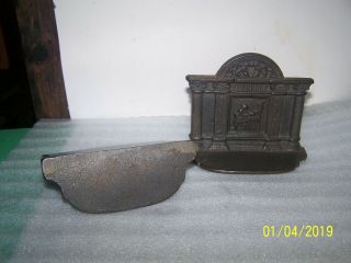 Antique CAST IRON BOOK ENDS - FIREPLACE - Small size 3