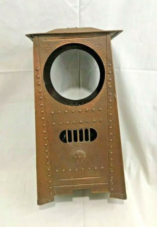 Great Orig.  Antique C1900 Arts & Crafts Copper Shelf Clock Case 12 1/2 " Tall